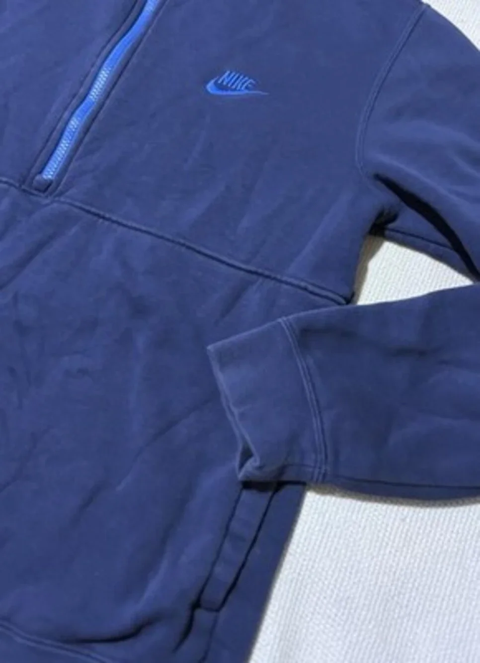 Nike Men's Blue 1/2 Zip Pullover, Front pocket fleece M DD4732-410